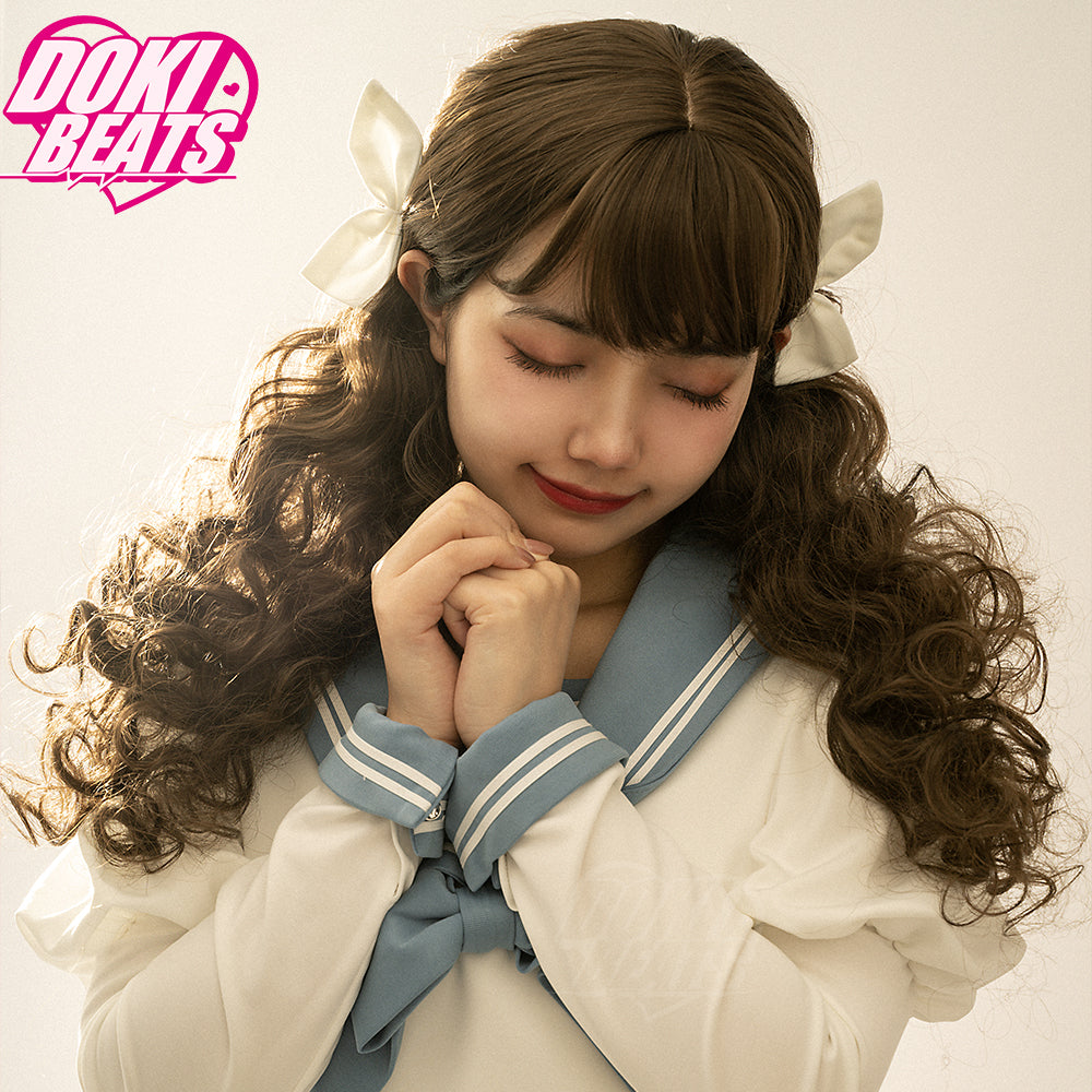 Dokibeats Long Brown Wool Curly Wig