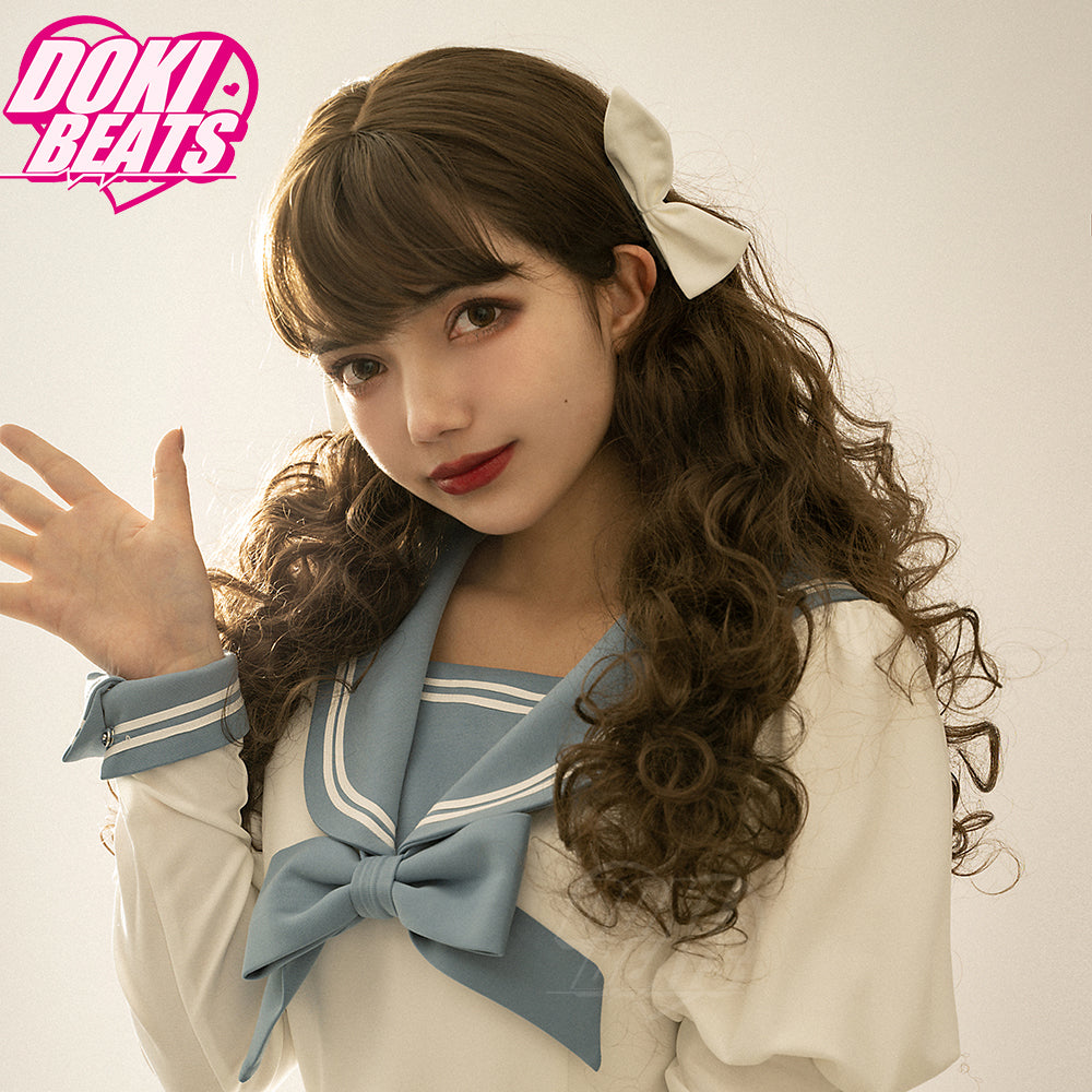 Dokibeats Long Brown Wool Curly Wig