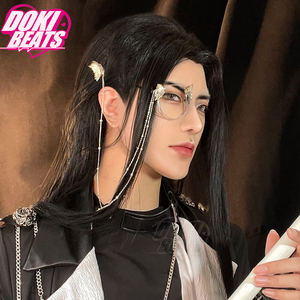 【Front Lace】Dokibeats Cosplay Universal Long Straight Black Hair