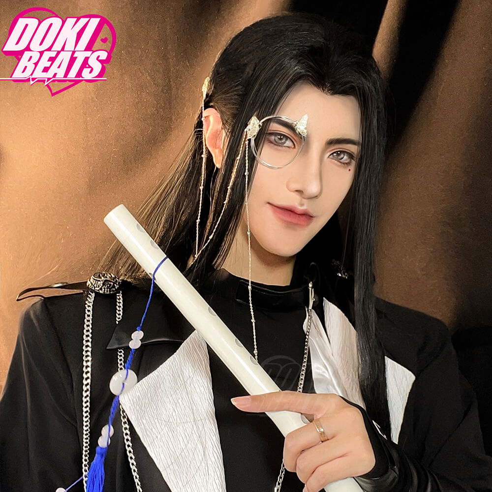 【Front Lace】Dokibeats Cosplay Universal Long Straight Black Hair