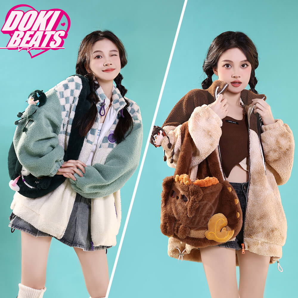 Dokibeats-SR Game Genshin Impact Cosplay Zhong Li Cosplay Casual Wear Doujin Winter Furry Coat Zhongli