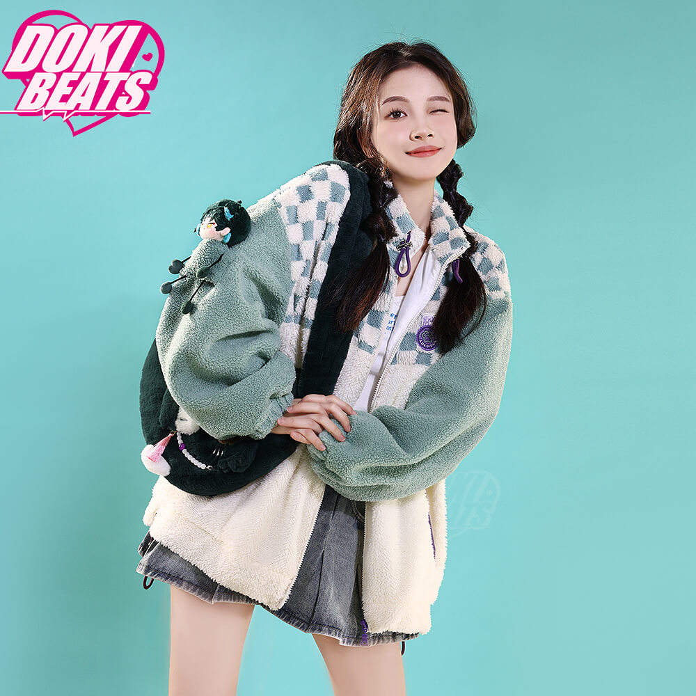 Dokibeats-SR Game Genshin Impact Cosplay Zhong Li Cosplay Casual Wear Doujin Winter Furry Coat Zhongli