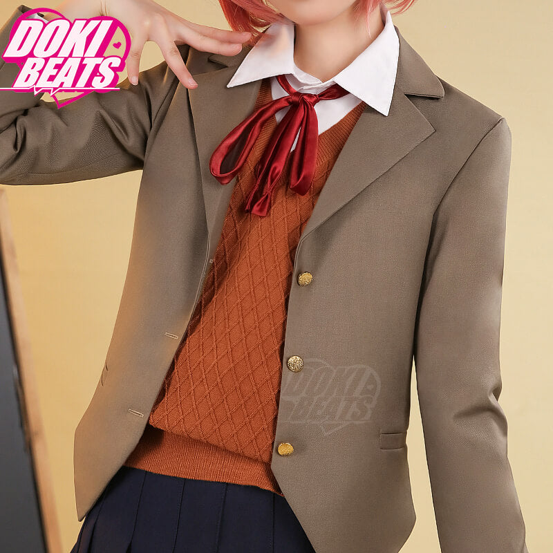 GAME Literature Club Cosplay Sayori/Natsuki/Yuri/Monika Costume School Uniform/ Shoes Halloween DDLC