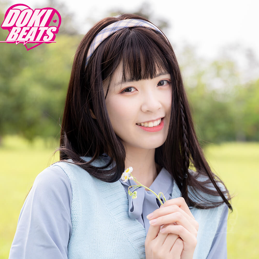 Dokibeats Long Straight Black Wig with Bangs
