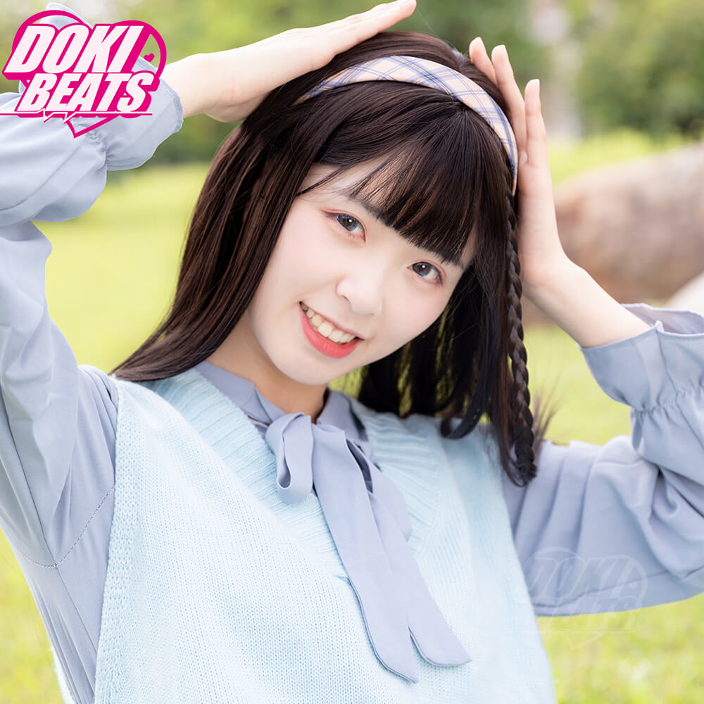 Dokibeats Long Straight Black Wig with Bangs