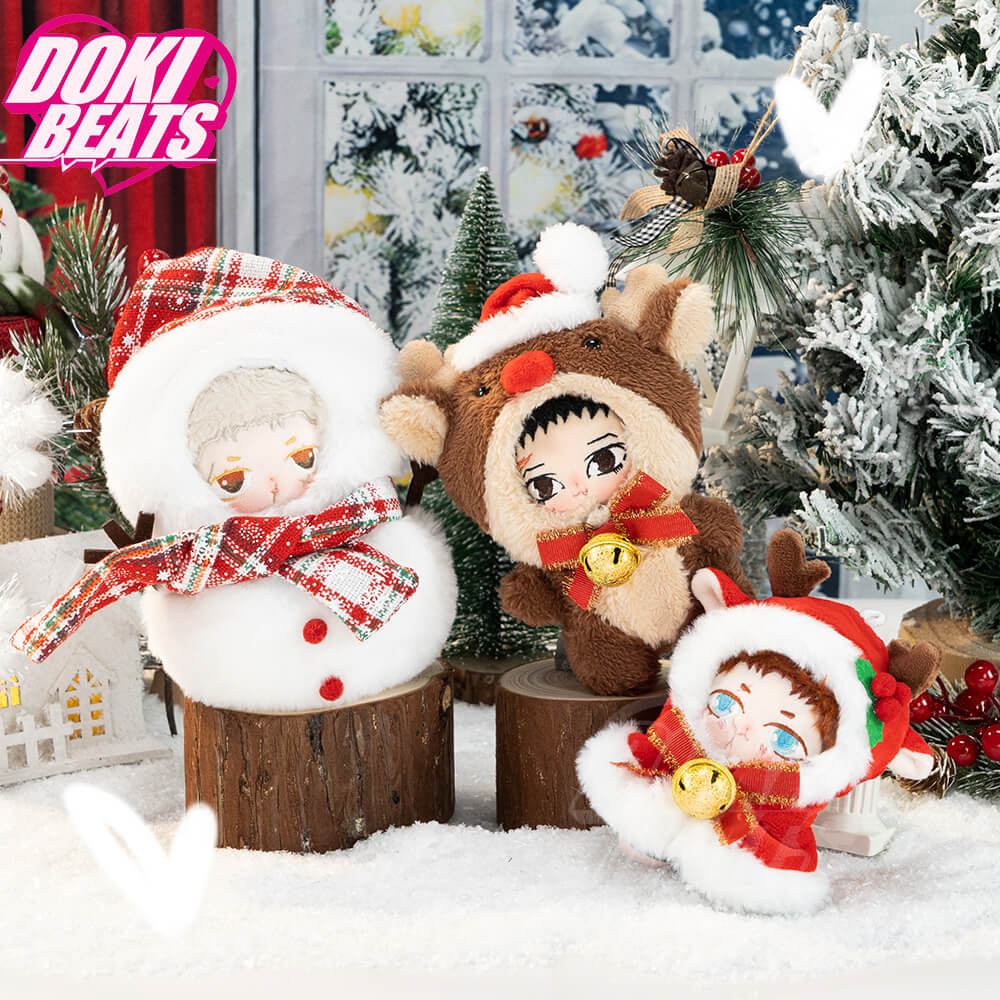 【IN STOCK】Dokibeats Christmas Cape/ Elk /Snowman Cotton Doll Clothes 10CM Keychain