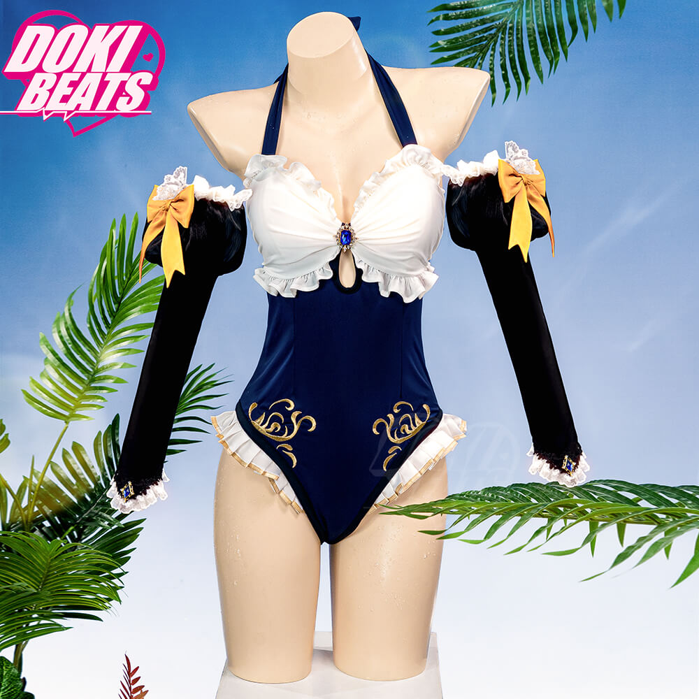 【Ready For Ship】【Size S-2XL】Dokibeats-SR Game Genshin Impact Cosplay Navia Costume Swimsuit Doujin Fontaine