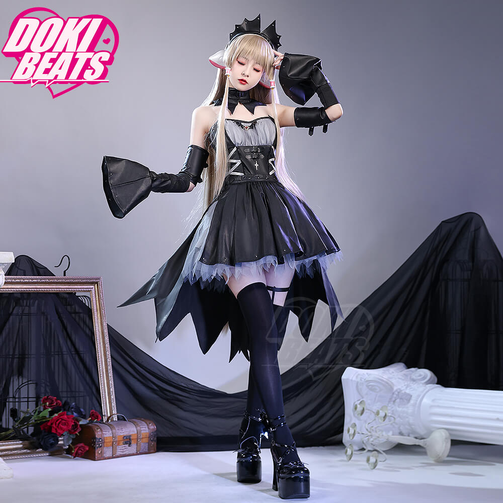 【US LOCAL SHIPPING 】Dokibeats-R Anime Chobits Cosplay Chi Cosplay Costume Freya Black Dress Lolita