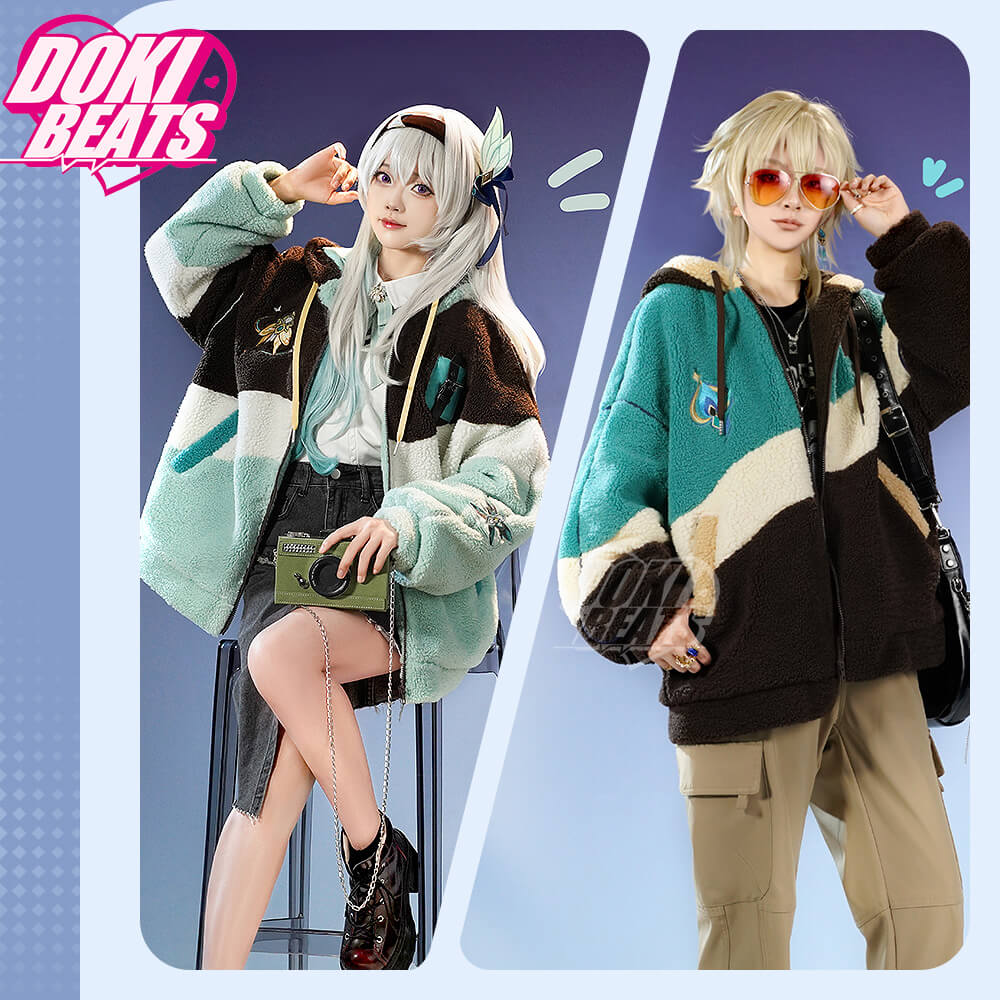 Dokibeats-SR Game Honkai: Star Rail Cosplay Costume Aventurine / Firefly Doujin The Dome of the Stars in Winter Plush Jacket Casual Wear Shajin