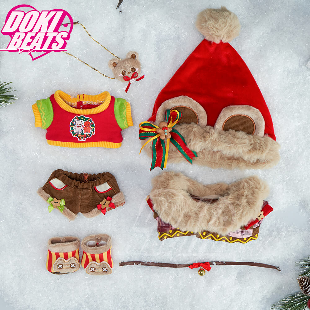 【IN STOCK】Dokibeats Christmas Bear Cotton Doll Clothes 20CM Fluffy Hat Sweater