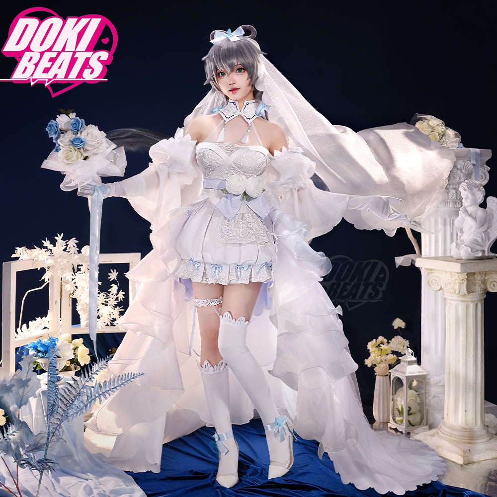 Dokibeats VSINGER Cosplay Luo Tianyi Costume Wedding Dress Luotianyi