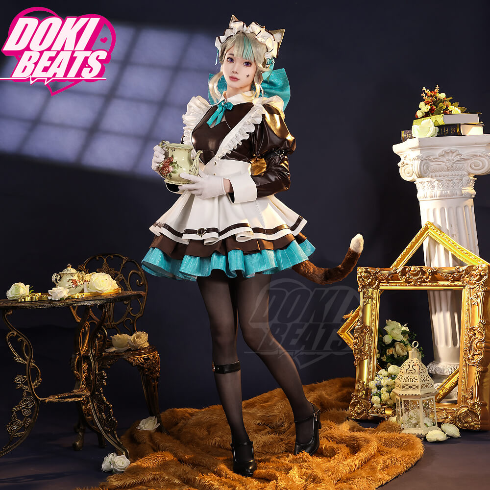 【Size S-3XL】Dokibeats-SR Game Genshin Impact Cosplay Lynette Costume Maid