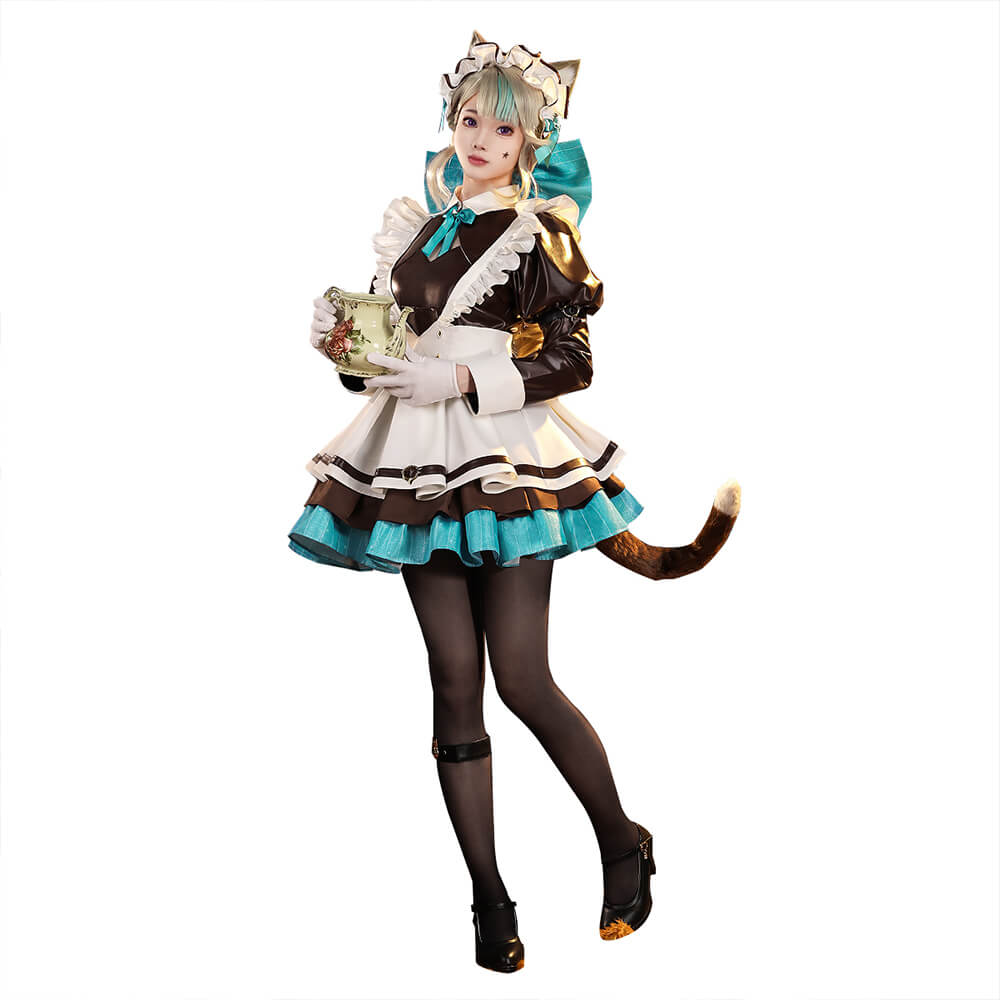 【Size S-3XL】Dokibeats-SR Game Genshin Impact Cosplay Lynette Costume Maid