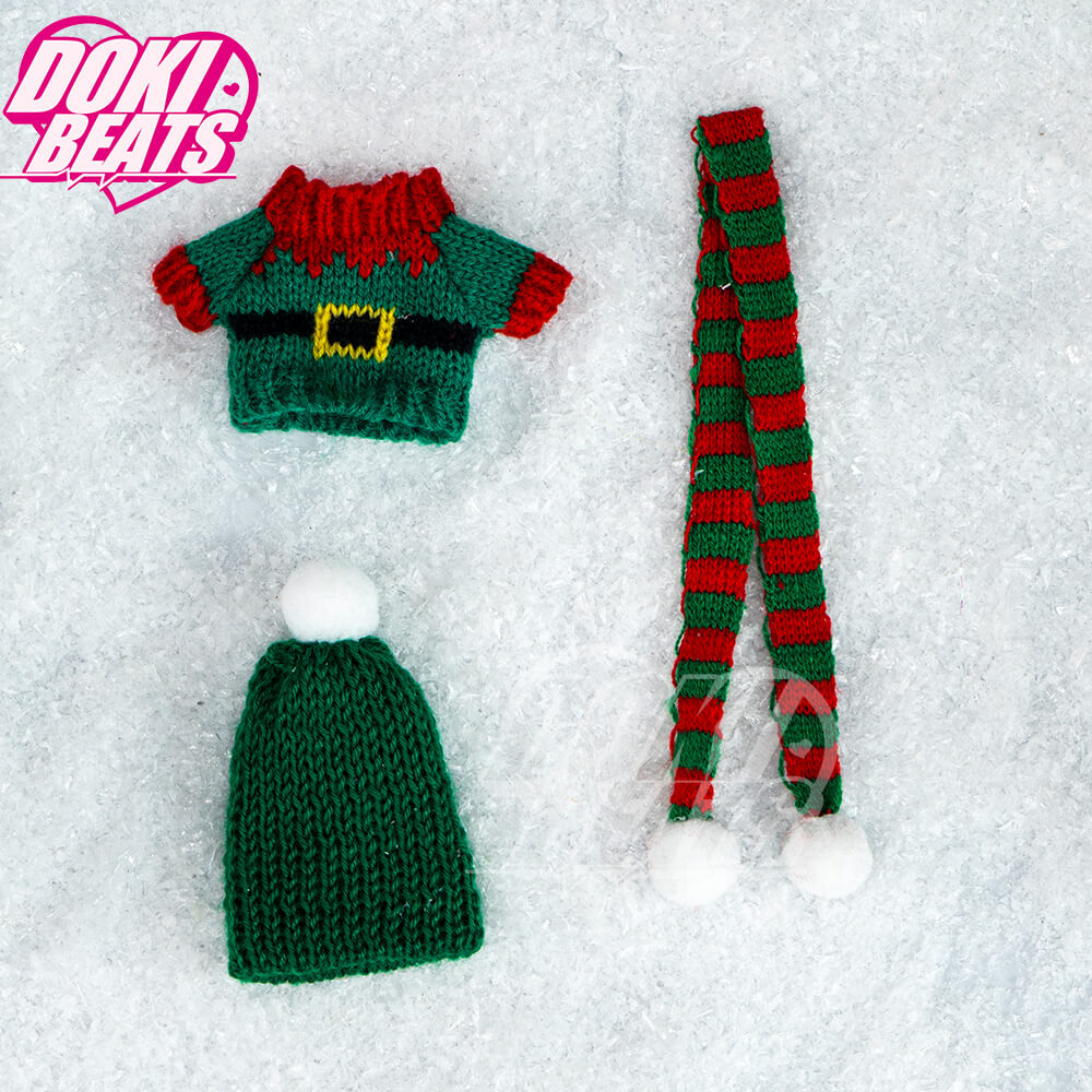 【IN STOCK】Dokibeats Christmas Sweater Clothes 10CM Green/Red